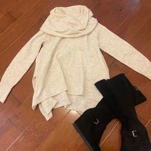 Cute cowl neck cream sweater